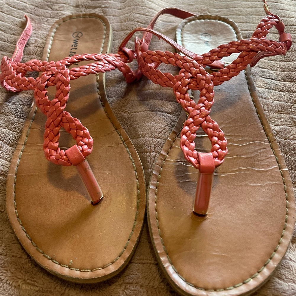 Wet Seal Orange Sandals